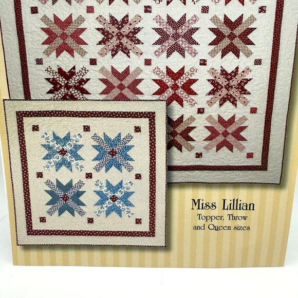 Perkins Dry Goods Miss Lillian Quilt Pattern 169 Topper Throw Queen Quilt - Picture 3 of 5